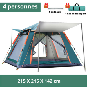 Tente Camping avec Abri extérieur 4 personnes