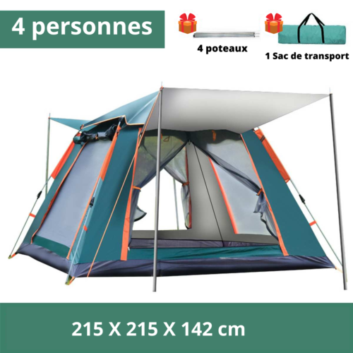 Tente Camping avec Abri extérieur 4 personnes